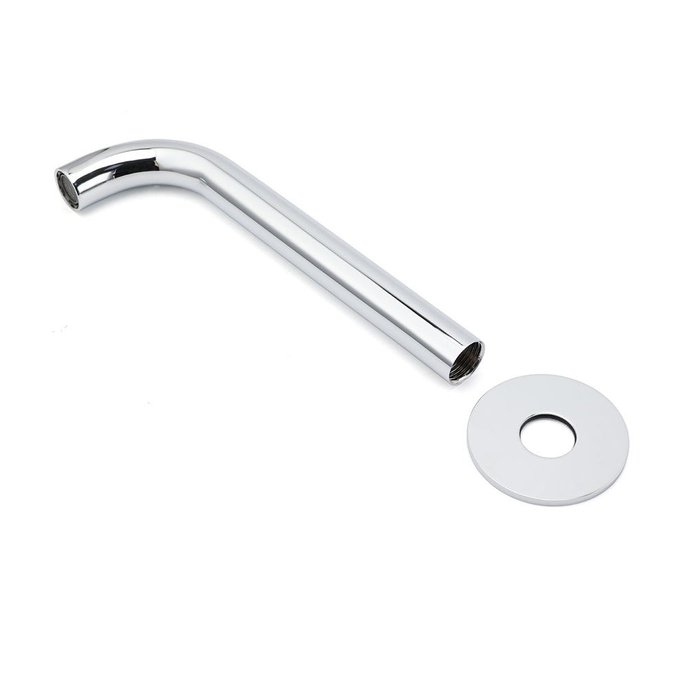 Polisehd Chrome Round 200mm Length Faucet Outlet Bath Tub Water Filler Spout Kit