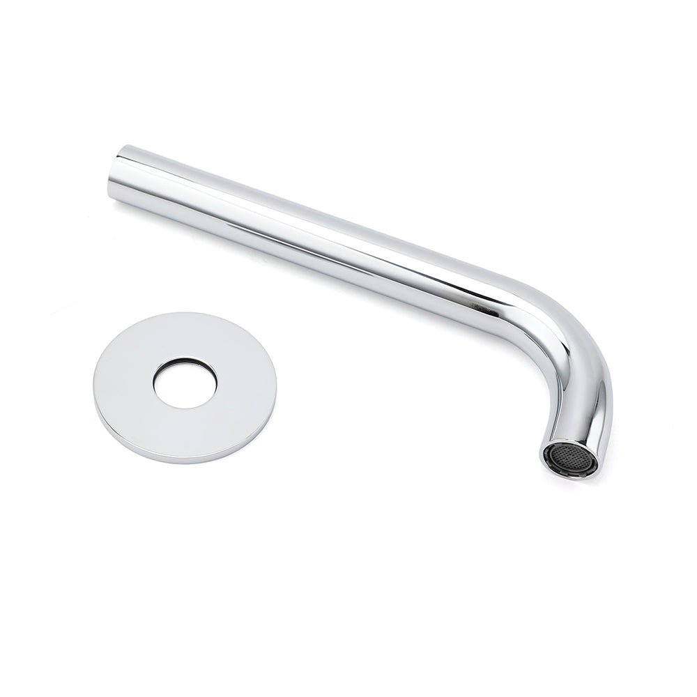 Polisehd Chrome Round 200mm Length Faucet Outlet Bath Tub Water Filler Spout Kit