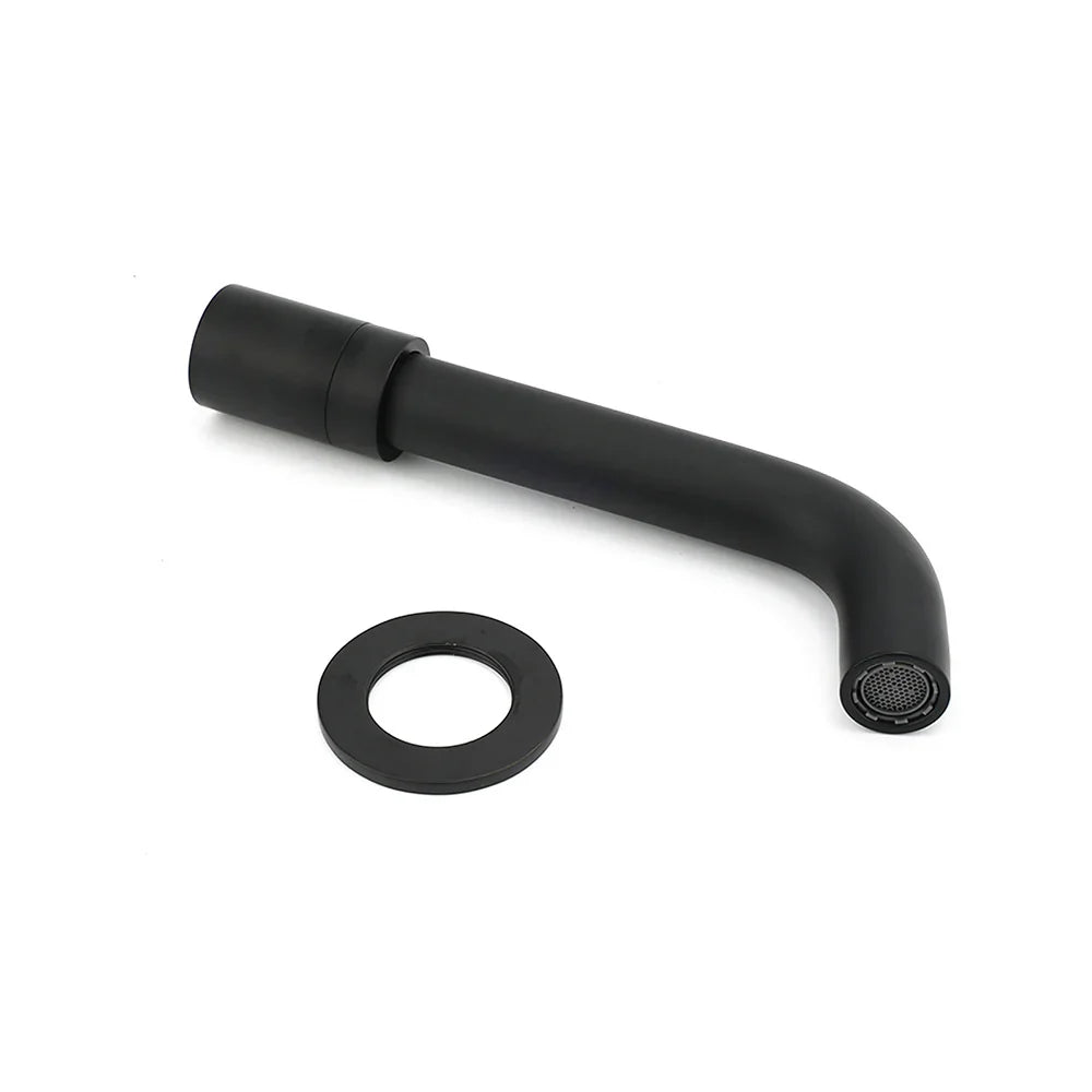 Matt Black Round Wall Mount Basin Faucet Bubble Water Outlet Bath Tub Spout Set