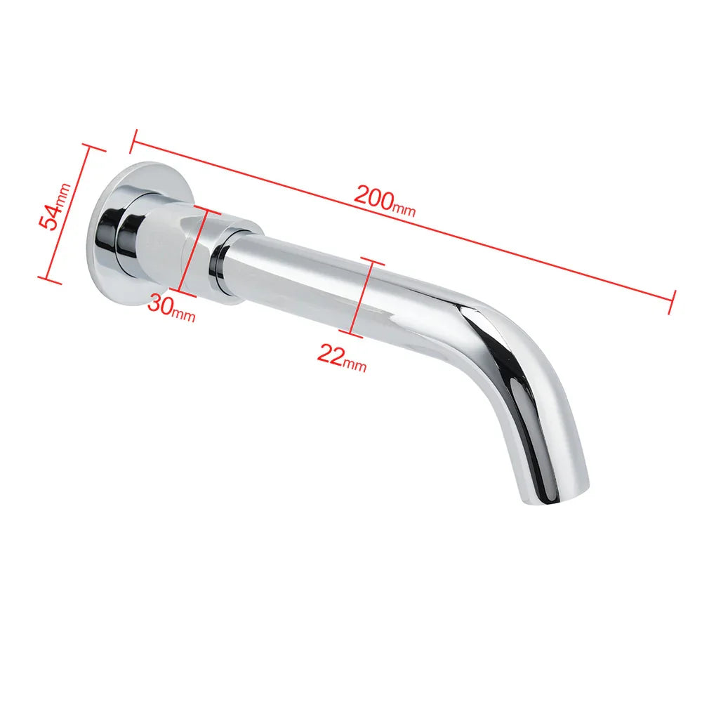Round Chrome Curve Swivel Basin Faucet Bubble Water Outlet Swivel Bathtub Spout