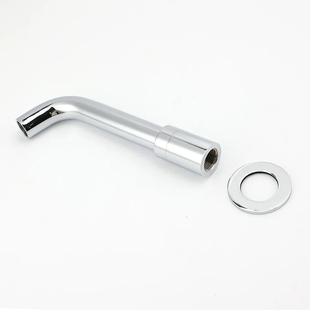 Round Chrome Curve Swivel Basin Faucet Bubble Water Outlet Swivel Bathtub Spout