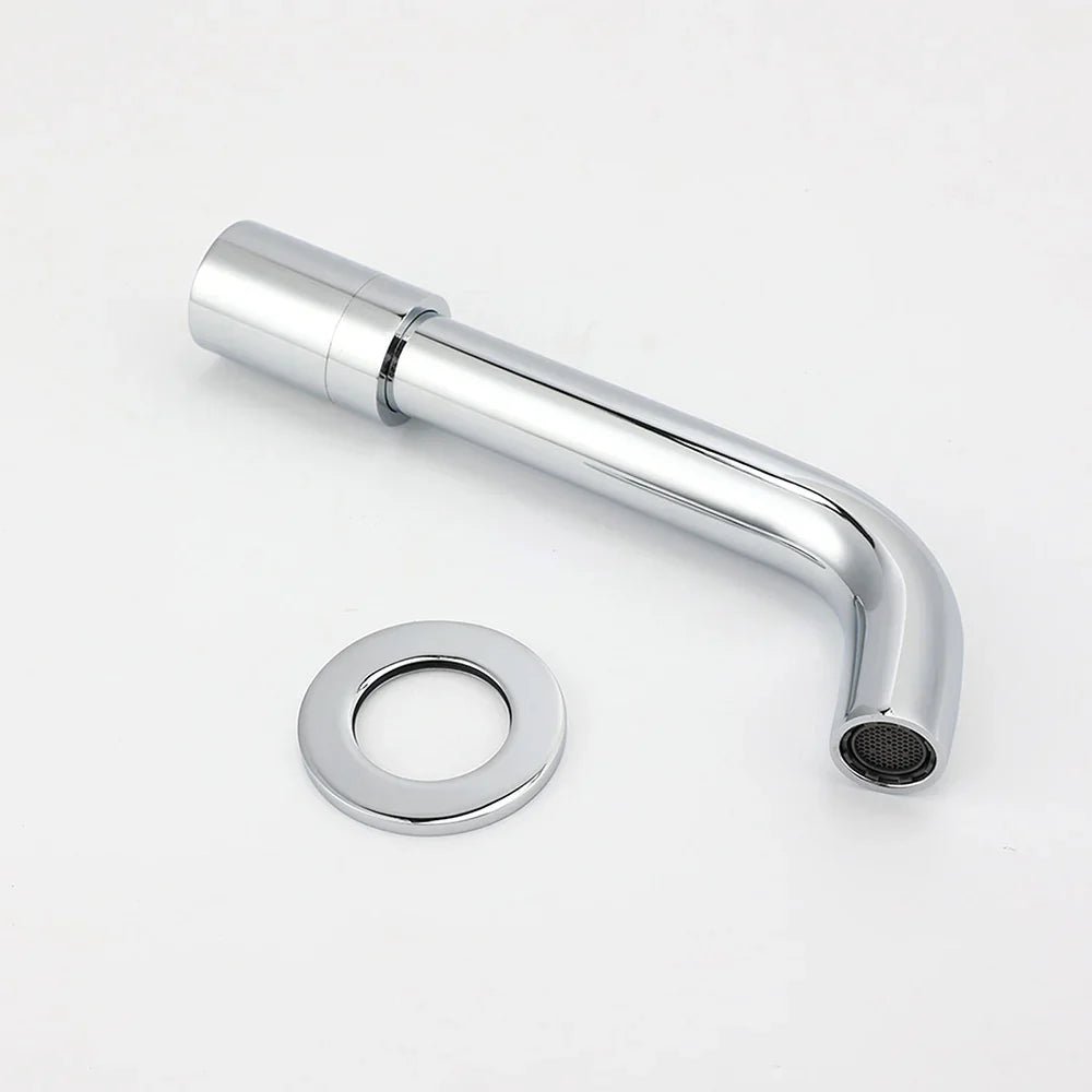 Round Chrome Curve Swivel Basin Faucet Bubble Water Outlet Swivel Bathtub Spout