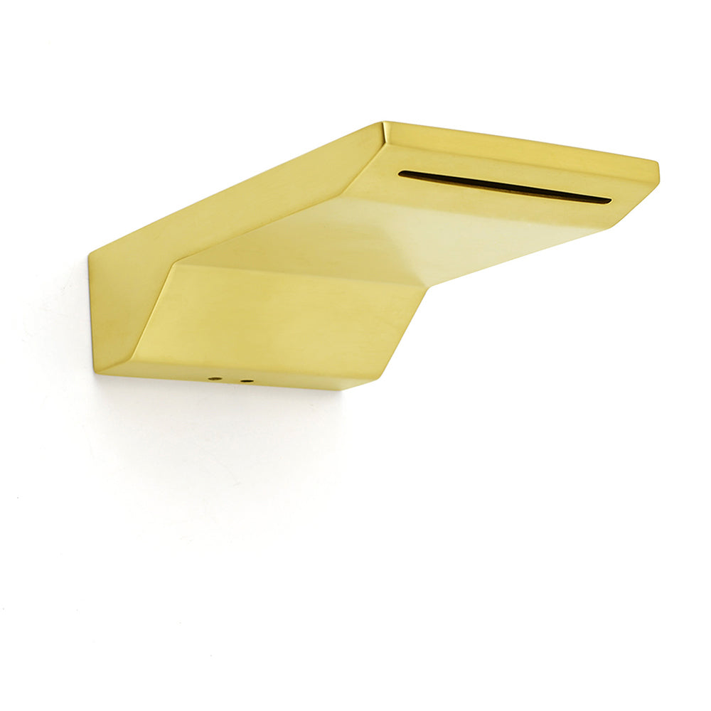 Brushed Gold Square Cubic Shower Bathtub Waterfall Spout Filler Outlet 1/2