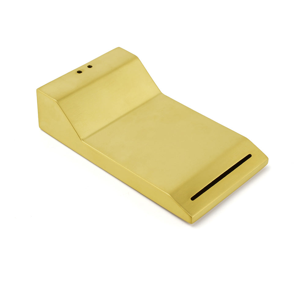 Brushed Gold Square Cubic Shower Bathtub Waterfall Spout Filler Outlet 1/2