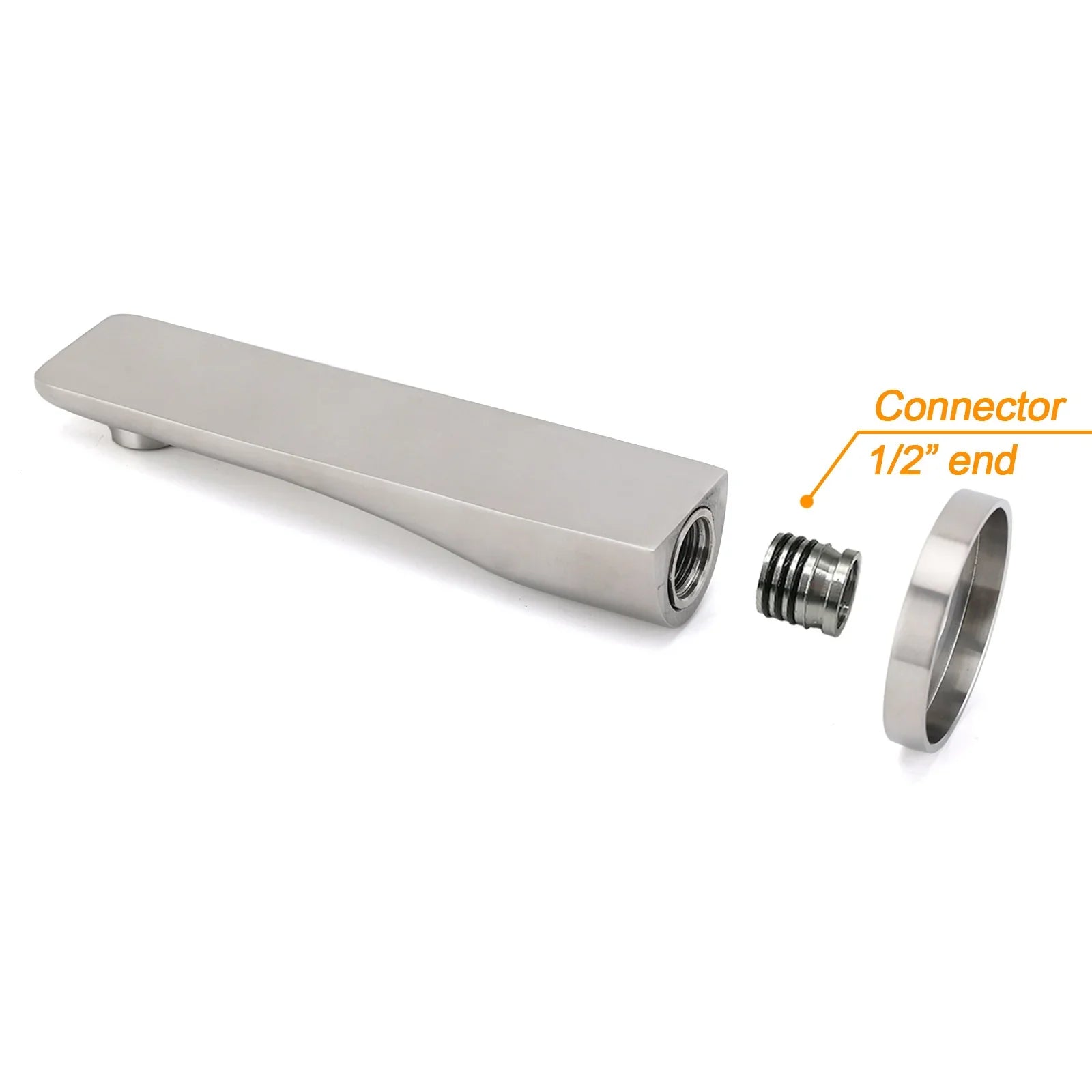 Brushed Nickel Round Bathtub Bubble Outlet Wall Mounted Spout Stainless Steel
