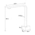 Brushed Gold Square Bathroom Spout Gooseneck Arm Bathtub Filler Tap Water Outlet