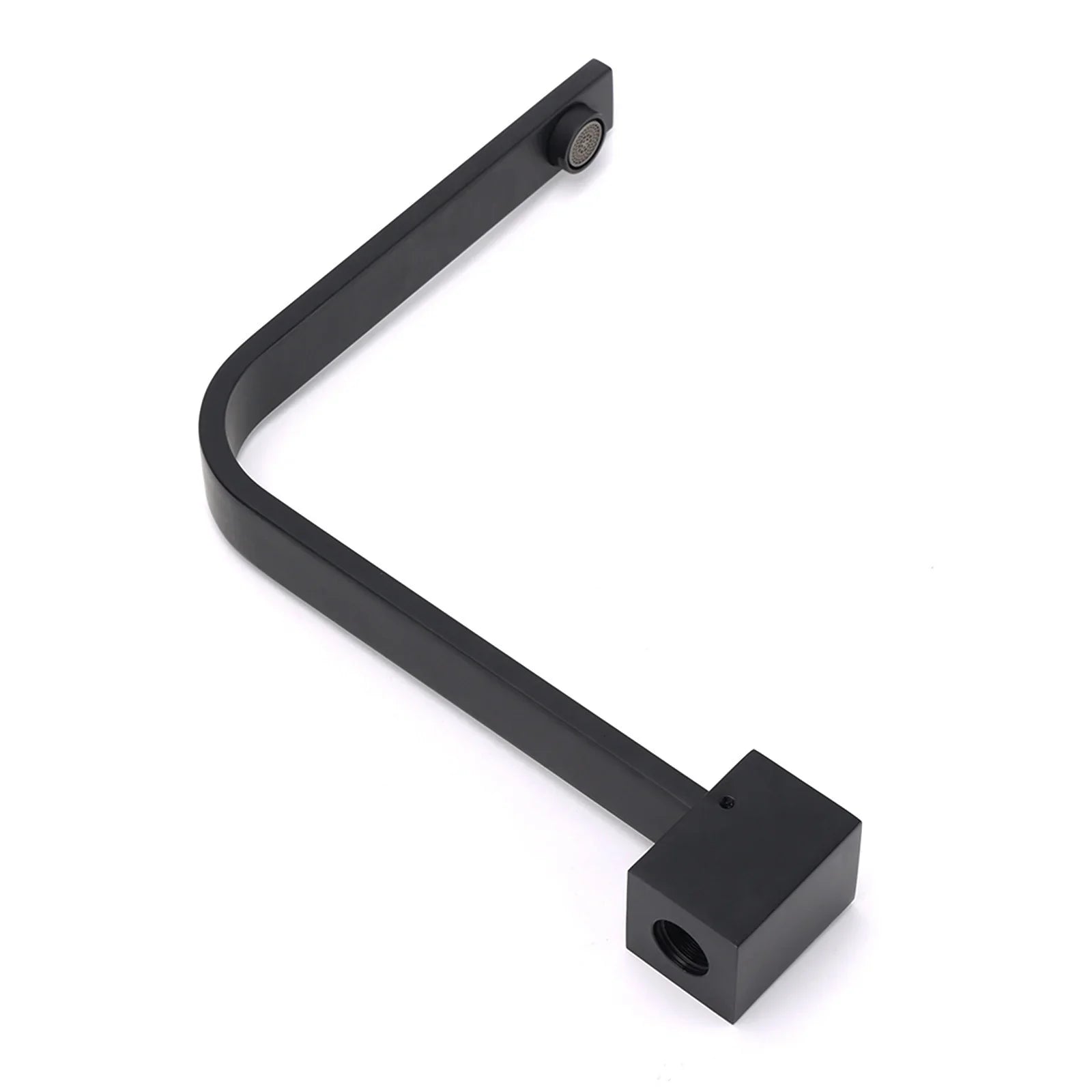 Black Gooseneck Arm High Rise Wall Mounted Bathtub Square Spout Water Outlet