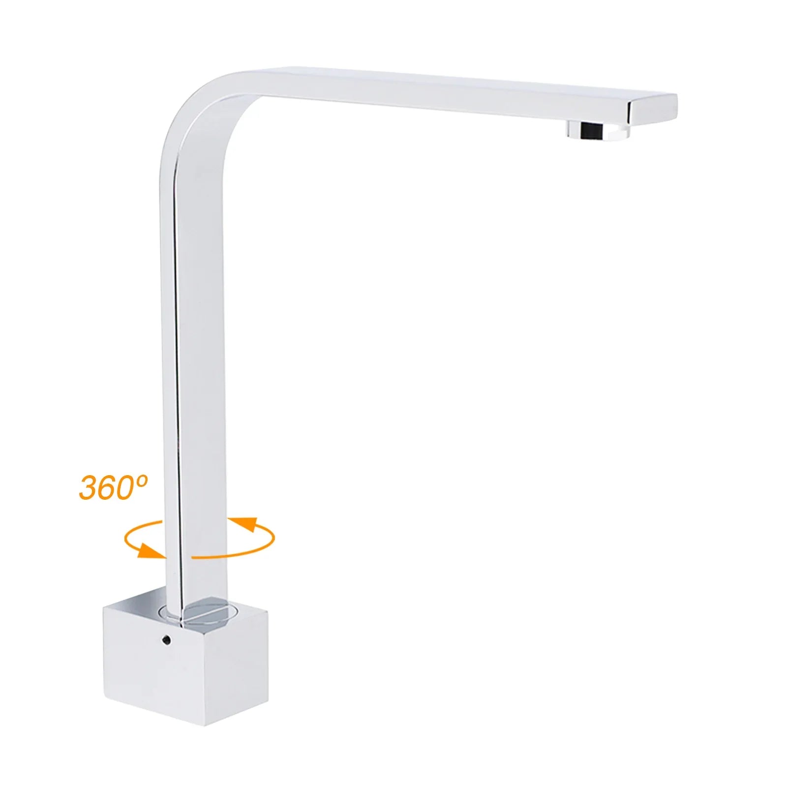 Square Chrome Gooseneck Arm Wall Mounted Swivel Bathtub Spout Faucet Outlet Set