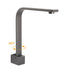 Gun Metal Square Bathroom Swivel Spout Gooseneck Arm Bathtub Filler Tap Outlet