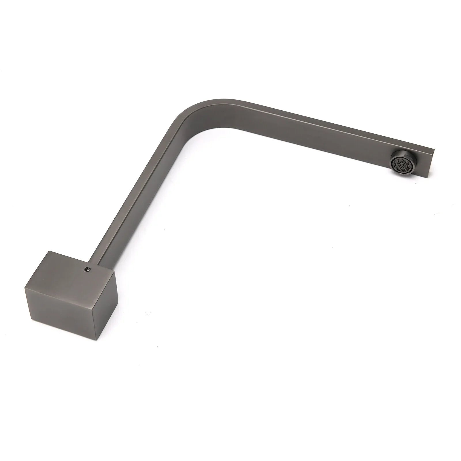 Gun Metal Square Bathroom Swivel Spout Gooseneck Arm Bathtub Filler Tap Outlet
