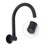 Matt Black Round Gooseneck Arm Faucet Outlet Wall Mounted Bath Tub Filler Spout