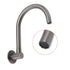 Gun Metal Bathroom Tub Filler Round Gooseneck Arm Faucet Water Outlet Wall Spout