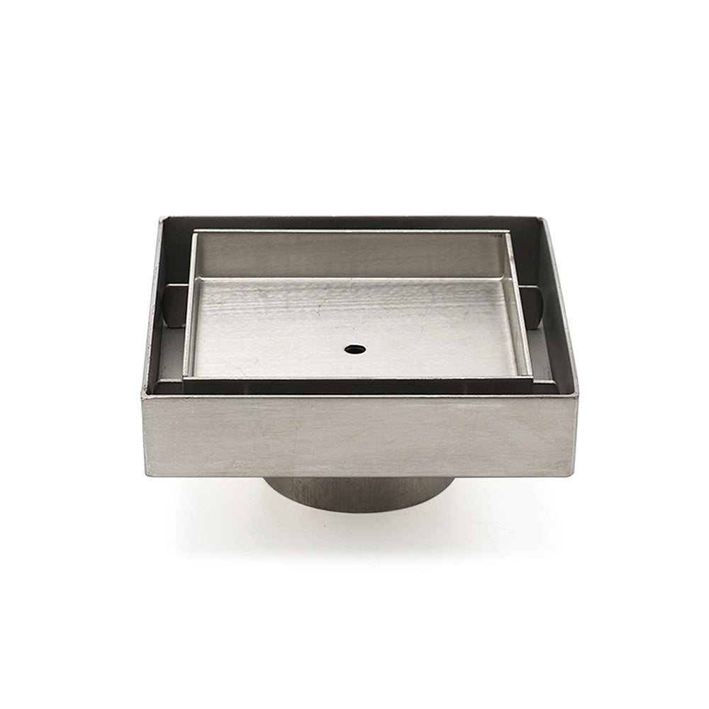 Stainless Steel 100mm Square Tile Insert Shower Grate Floor Drain 50mm Outlet