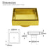 Brushed Gold 100mm Square Tile Insert Floor Drain Tiny Shower Grate 50mm Waste