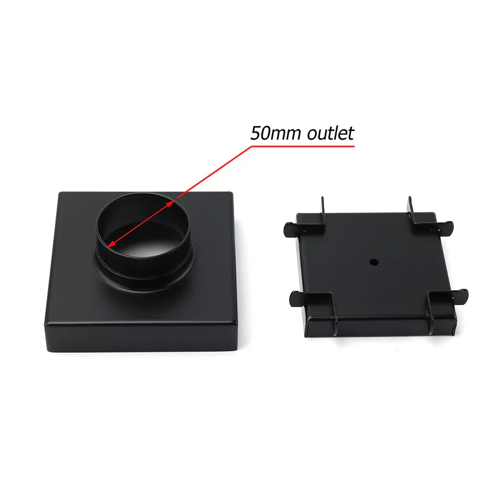 WaterMark Matt Black 100x100mm Square Tile Insert Shower Grate Floor Drain 50mm Waste