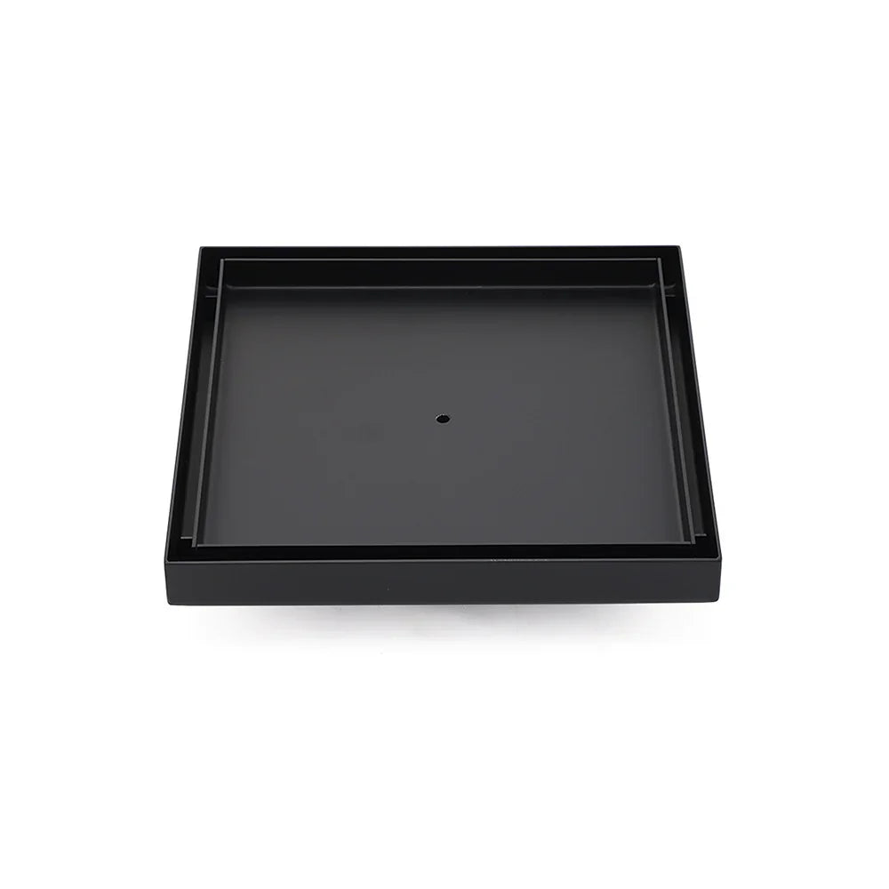 Matt Black Bathroom Big 200mm Tile Insert Floor Drain Shower Grate 50mm Outlet