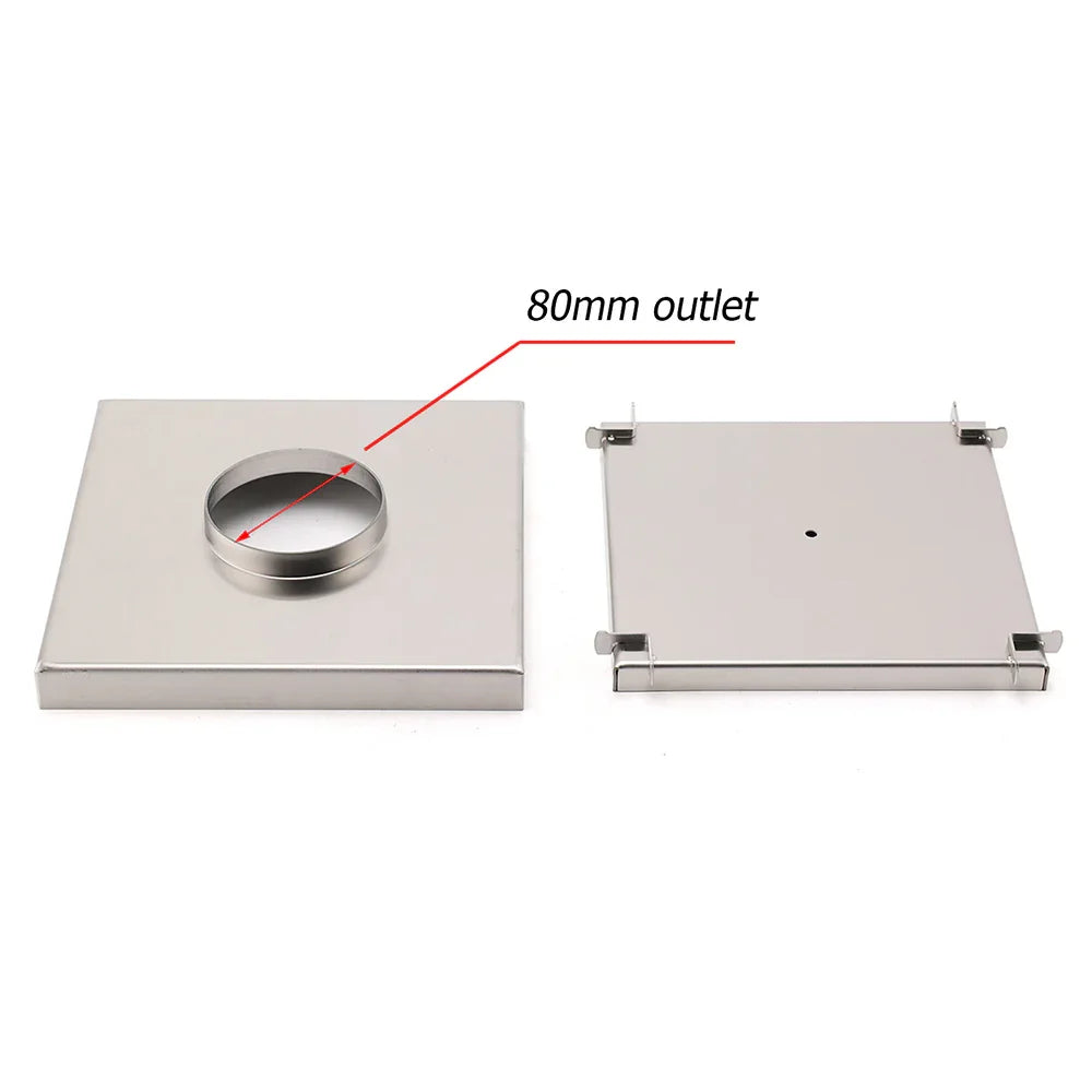 Bathroom Large Square 200x200mm Tile Insert Floor Drain Shower Grate 80mm Waste