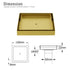 Brushed Gold Square 150x150mm Tile Insert Floor Drain Shower Grate 50mm Waste