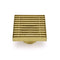 304 Stainless Steel 100x100mm Shower Drain Grate, Brushed Gold