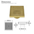304 Stainless Steel 100x100mm Shower Drain Grate, Brushed Gold