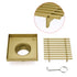 304 Stainless Steel 100x100mm Shower Drain Grate, Brushed Gold