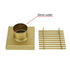 304 Stainless Steel 100x100mm Shower Drain Grate, Brushed Gold