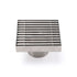 Bathroom SUS 100mm Square Strip Fence Sword Shower Grate Floor Drain 50mm Outlet