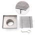 Bathroom SUS 100mm Square Strip Fence Sword Shower Grate Floor Drain 50mm Outlet