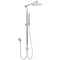 WELS Chrome Round 8" Stainless Steel Rain Head Stick Handheld Sliding Rail Arm Dual Shower Set