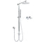 WELS Chrome Round 8" Thin Rainfall Head Metal Handheld Sliding Rail Arm Dual Shower Twin Taps Set