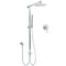 WELS Chrome Round 2in1 8" Stainless Steel Rainfall Head Handheld Sliding Wall Rail Shower Mixer Set
