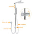 WELS Chrome Round 2in1 8" Stainless Steel Rainfall Head Handheld Sliding Wall Rail Shower Mixer Set