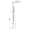 WELS Chrome 10" Round Rain Handheld Double Shower Head Rose Sliding Rail Arm Diverter Set