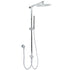 WELS Chrome 10" Round Rain Handheld Double Shower Head Rose Sliding Rail Arm Diverter Set