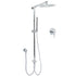 WELS Chrome 10" Round Rain Handheld Double Shower Head Arm Sliding Rail Wall Mixer Valve