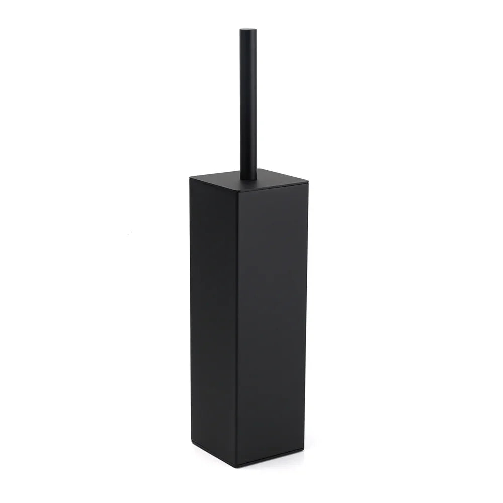 Matt Black Square Stainless Steel Bathroom Accessory Toilet Brush Holder Cup Set