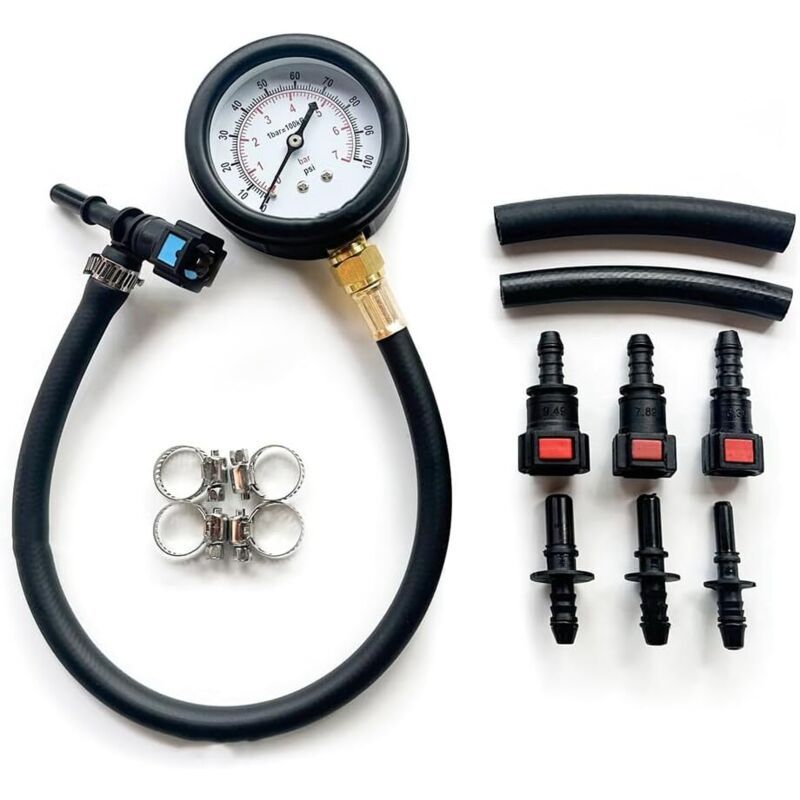 Fuel Pressure Test Kit Truck, Motorcycle Kit for Car Pressure Tester Fuel Pressure Gauge Fuel Injection Pump