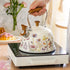 Flower Pattern Whistling Kettle, Vintage Stove Top Tea Pot With Anti Hot Handle for Gas Hob and Induction Stoves, 3 L