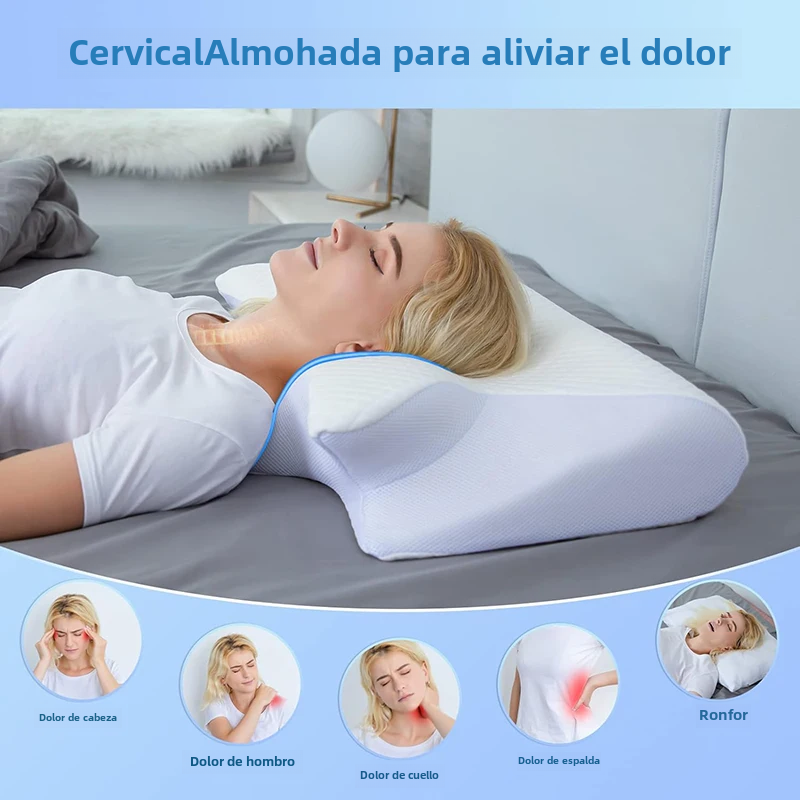 Viscoelastic Neck Pillow, Ergonomic Contour 2-in-1 Neck Pain Orthopedic Pillow, Contour Support Pillow, 1 Unit Light Gray none no No, Light gray