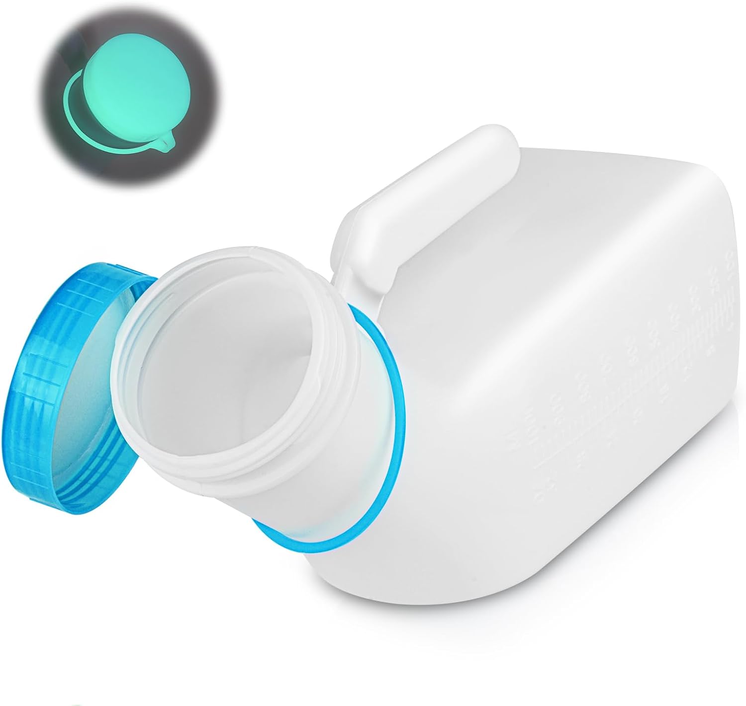 Urinal Bottle for Men, 1000ml Portable Pee Bottle with Screw Cap for Emergency Situations blue