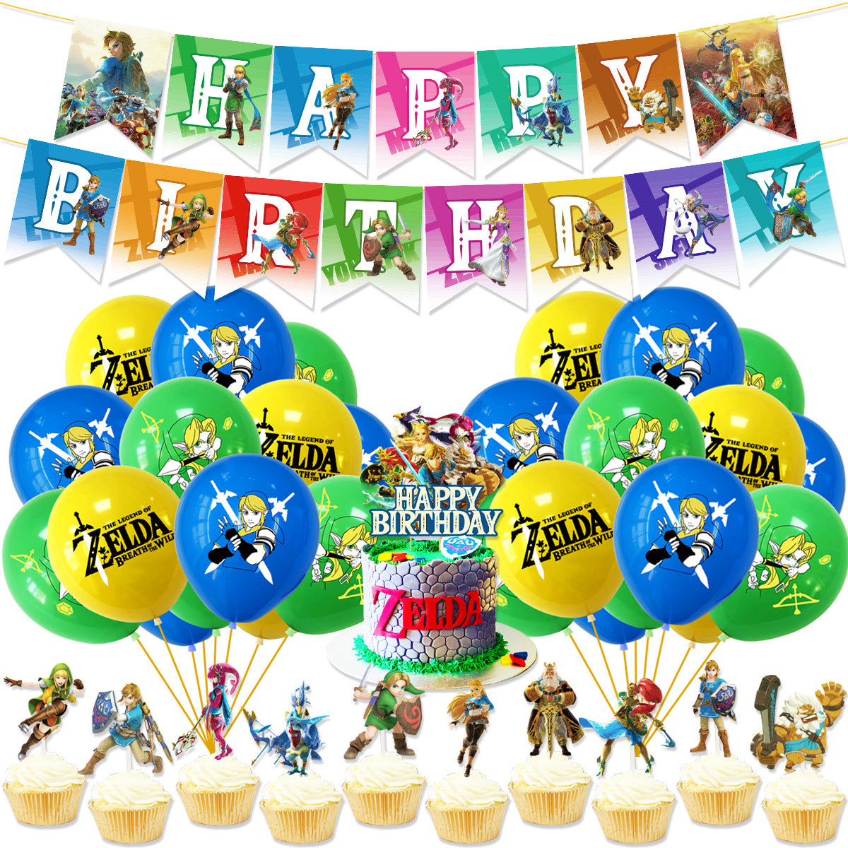 The Legend of Zelda Party Decorations: Complete set for a Hyrule-themed birthday party! Package 1 18Pcs Balloons Set Package 1 18Pcs Balloons Set