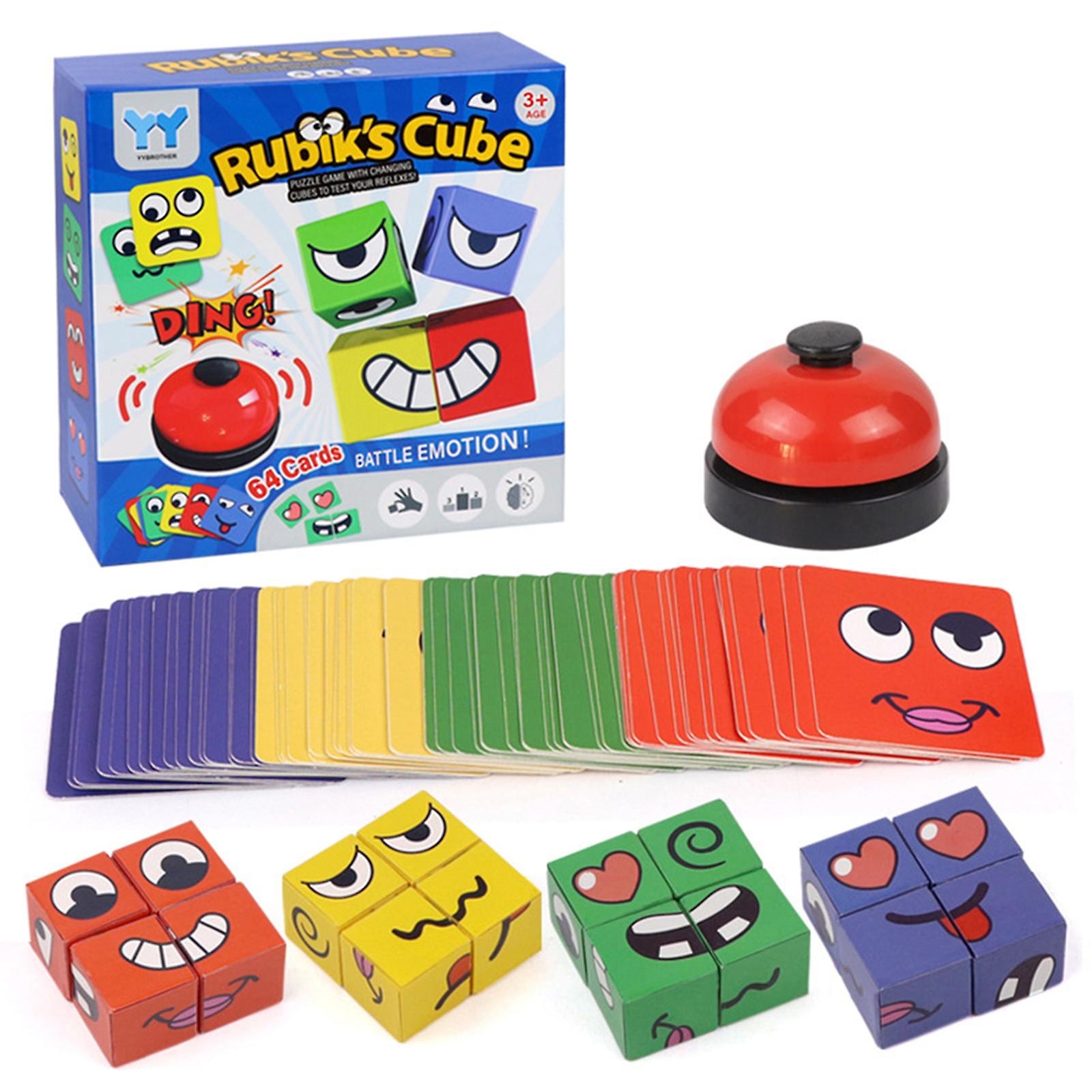 Expression Puzzle Building Blocks Face Changing Building Blocks Matching Game Logical Thinking Training Toy With Bell