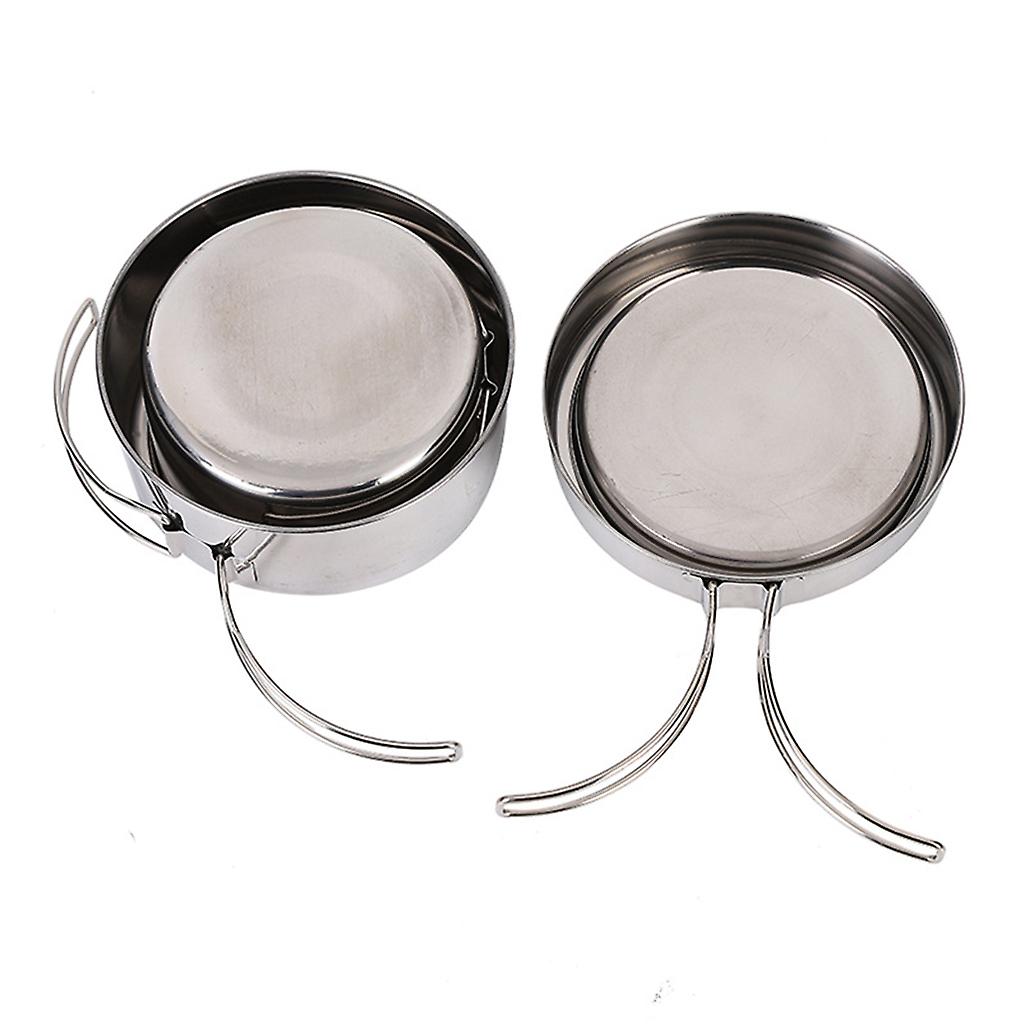 pcs Stainless Steel Pots/Frying Pan/Lid for Outdoor Camping Cooking