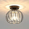 Modern Crystal Ceiling Light E27 LED Ceiling Lamp Mini Crystal Chandelier for Kitchen Dining Room Bedroom Hallway Entrance (Black)HYD