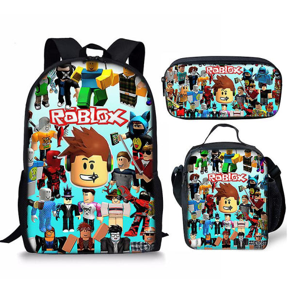 3D Roblox Backpack, Lunch Bag and Pencil Case - 3-_qcx Take meal backpack