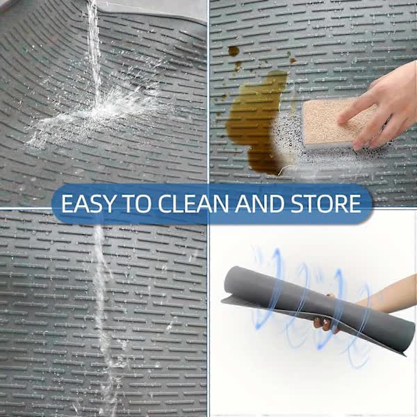 Extra Large Silicone Stove Protector Mat - Heat Resistant Protector for Electric Stove, Non-Slip Dish Mat for Kitchen Black