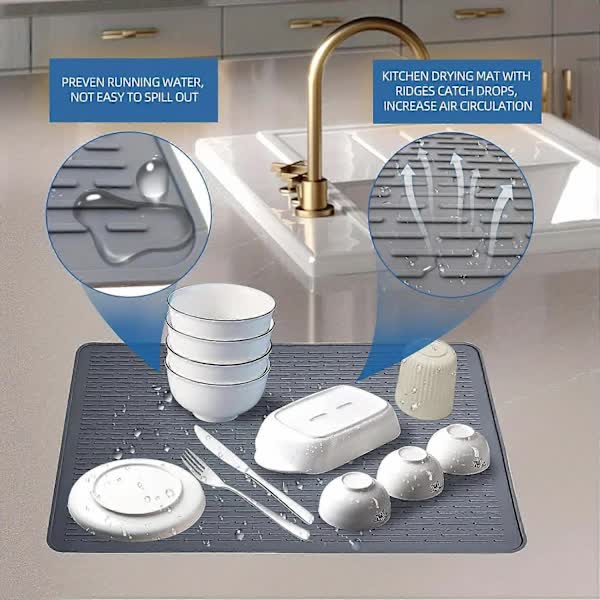 Extra Large Silicone Stove Protector Mat - Heat Resistant Protector for Electric Stove, Non-Slip Dish Mat for Kitchen Black