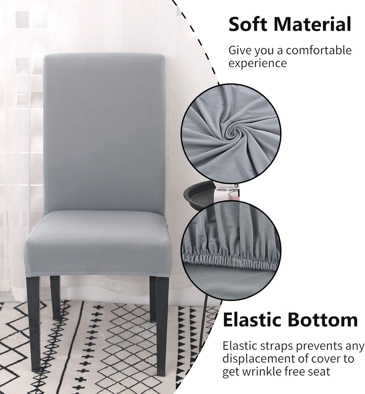 Chair Covers Set of 4 or 6, Stretch Removable Washable Chair Covers Decoration Slipcovers Seat Covers for Hotel Wine Red-tfrf wine Red 6pcs