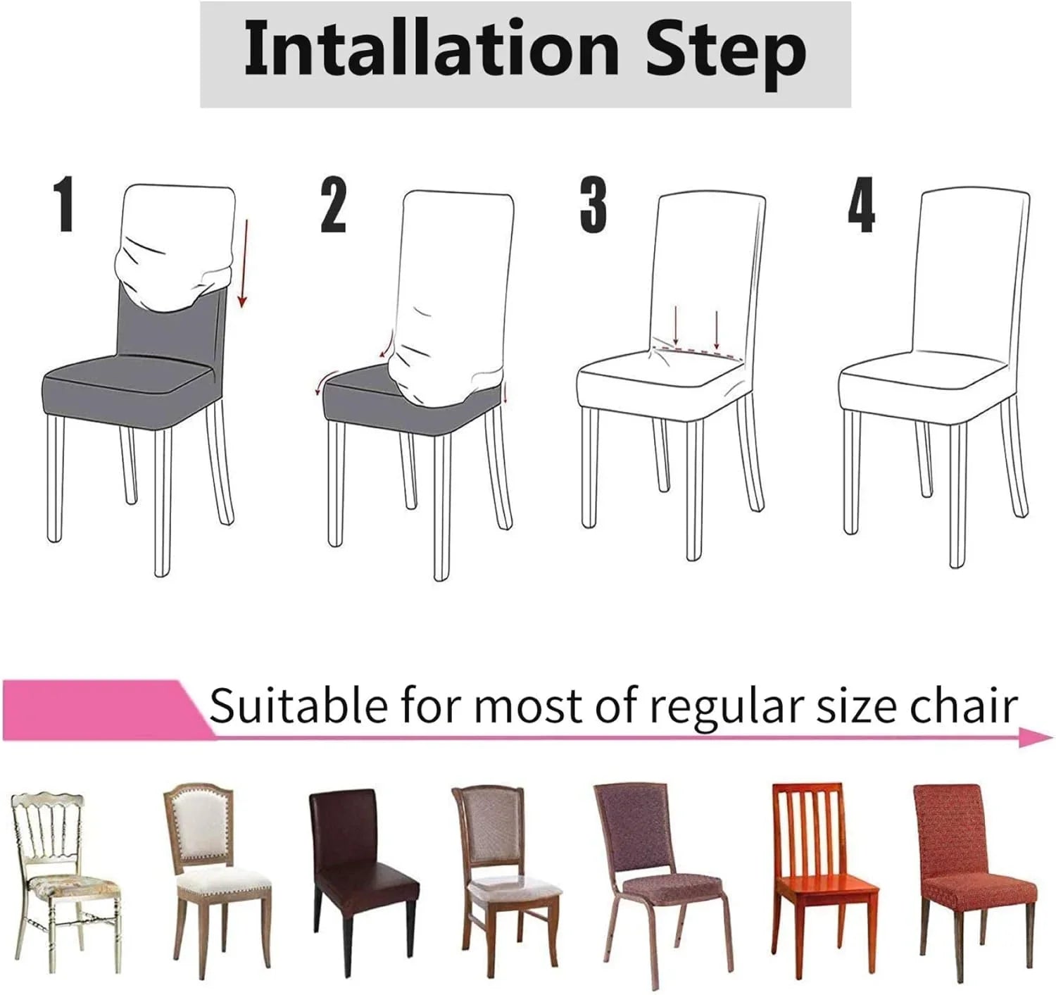 Chair Covers Set of 4 or 6, Stretch Removable Washable Chair Covers Decoration Slipcovers Seat Covers for Hotel Wine Red-tfrf wine Red 6pcs