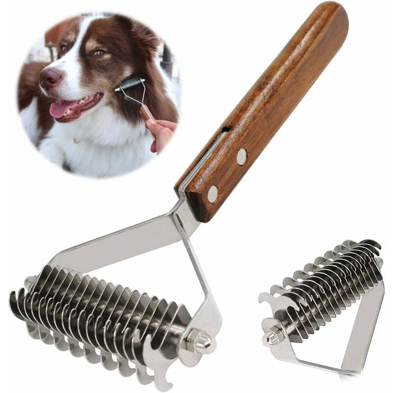 Coat King Undercoat Comb for Pets Dog Dematting Comb Pet Grooming Brush Tool Hair Removal 17+9 Double Sided Teeth Undercoat Comb (DUAL)
